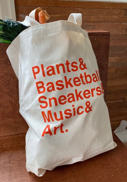 Essential Elements Tote - Orange on Canvas