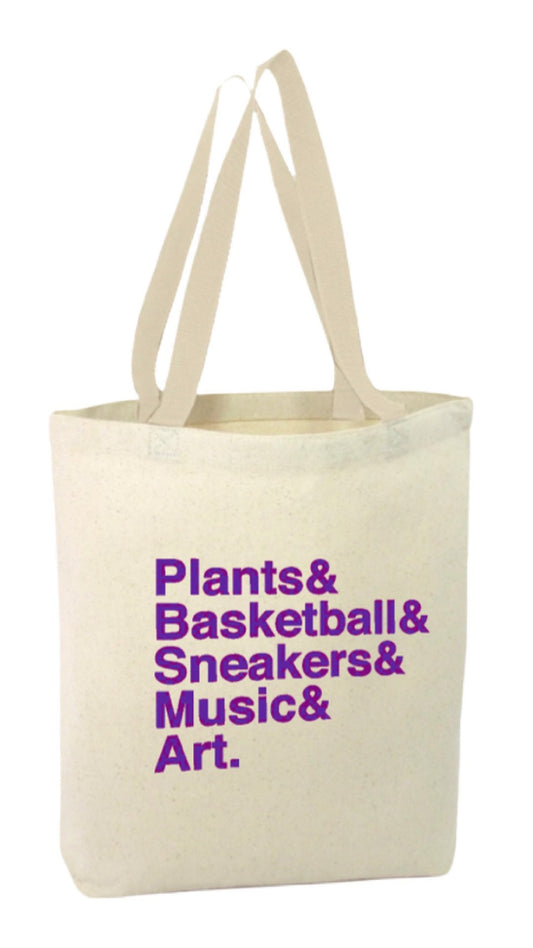 Essential Elements Tote - Purple on Canvas