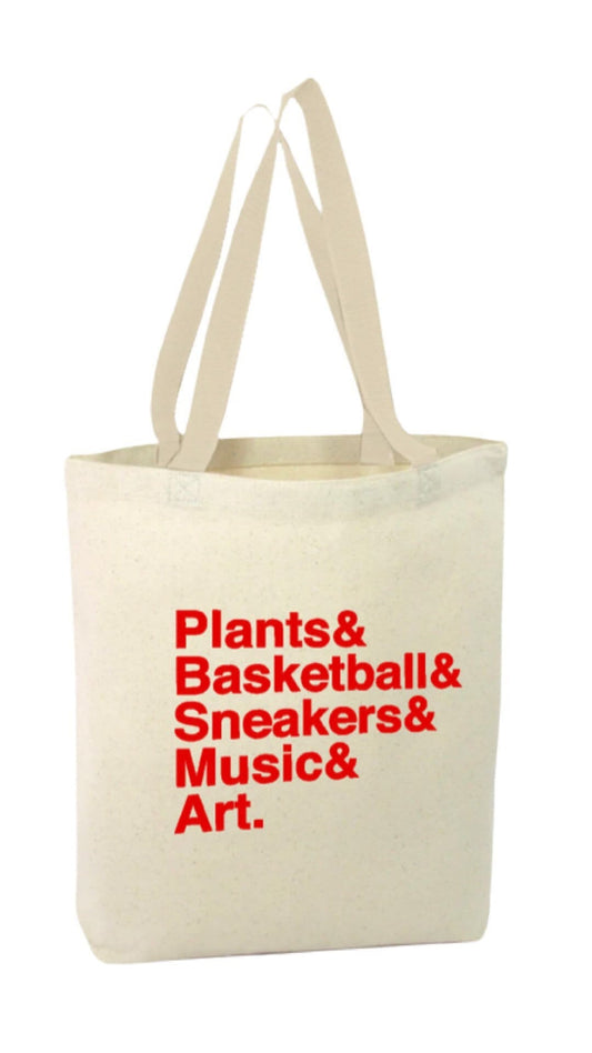 Essentials Tote - Red on Canvas